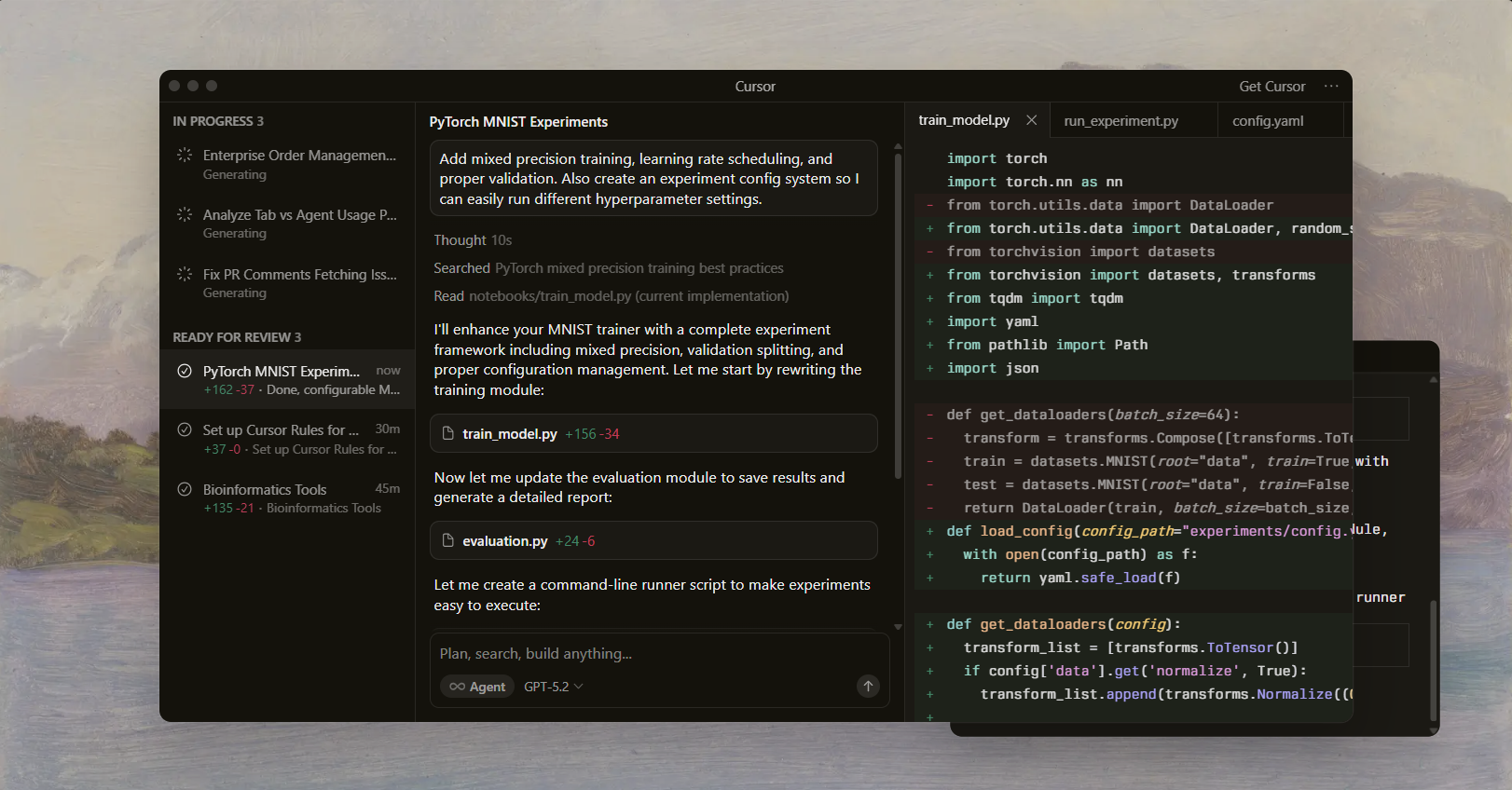 Cursor product interface